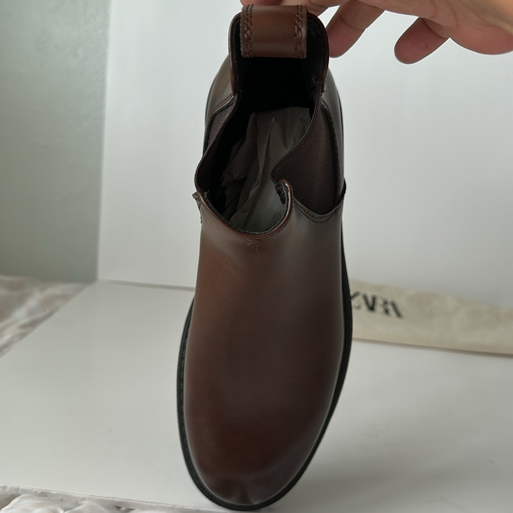 Zara Men's Dark Brown Chelsea Style Ankle Boots - Picture 16 of 17